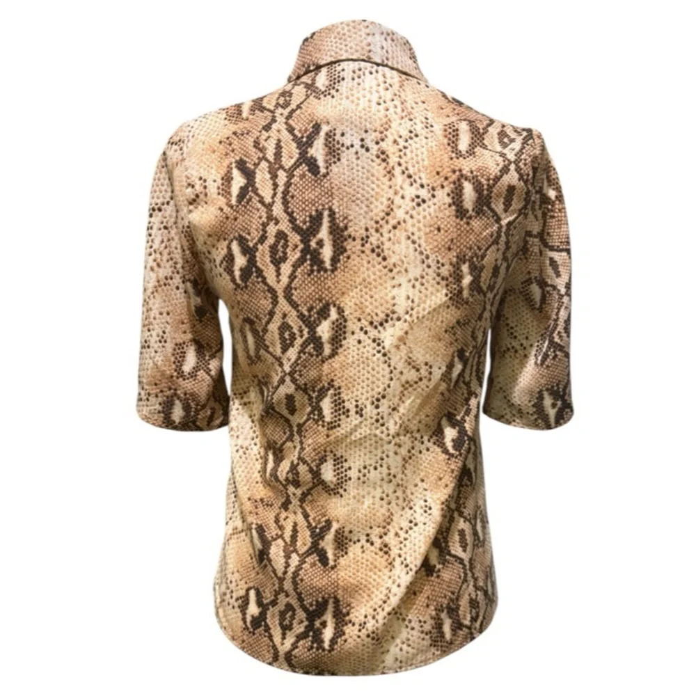 Flash Sale Love & Other Things Blouse Snake Print Short Sleeve Blouse Size XS